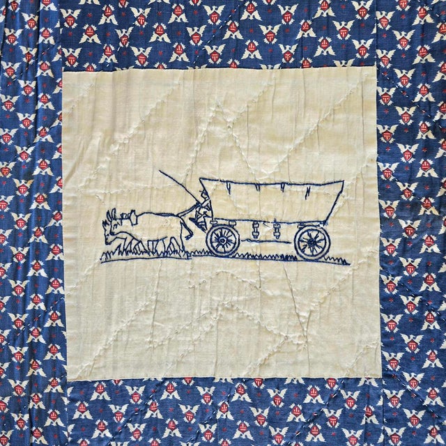 Hand-Embroidered 1950s Patriotic Quilt For Sale - Image 16 of 18