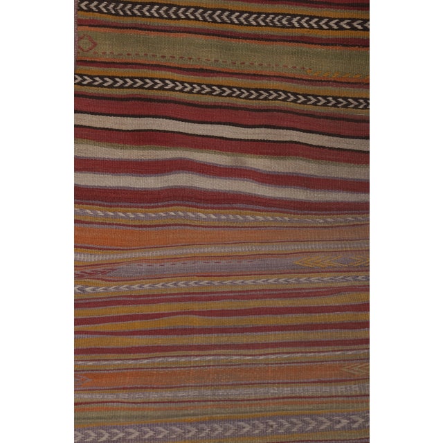 Textile 1960s Turkish Striped Kilim Runner Rug 2'2'' X 17'2'' For Sale - Image 7 of 13