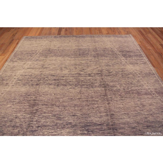 Contemporary Modern Contemporary Neutral Grey Geometric Minimalist Area Rug For Sale - Image 3 of 6