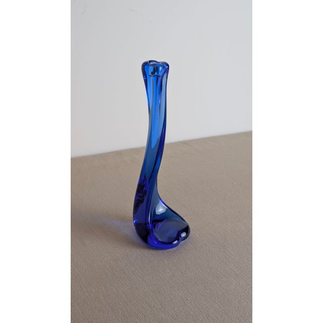 Elsa Peretti & Tiffany & Co. Cobalt Blue Crystal "Bone" Series Candlestick by Elsa Peretti for Tiffany For Sale - Image 4 of 10