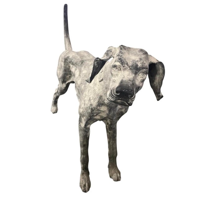 Contemporary Cast Iron Pointer Dog Sculpture For Sale - Image 3 of 11