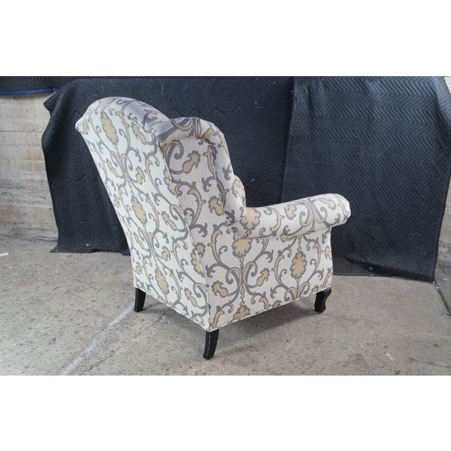 Late 20th Century Arhaus Cambridge Oversized Nailhead Wingback Club Lounge Armchairs For Sale - Image 9 of 12