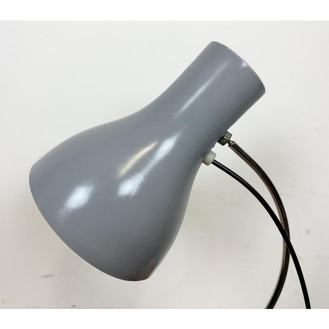 Industrial Grey Table Lamp by Josef Hurka for Napako, 1960s For Sale - Image 3 of 15