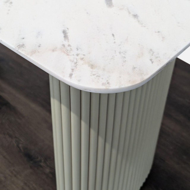 Rove Concepts Athena Modern Marble Top Desk With Fluted Cream Legs For Sale - Image 4 of 6