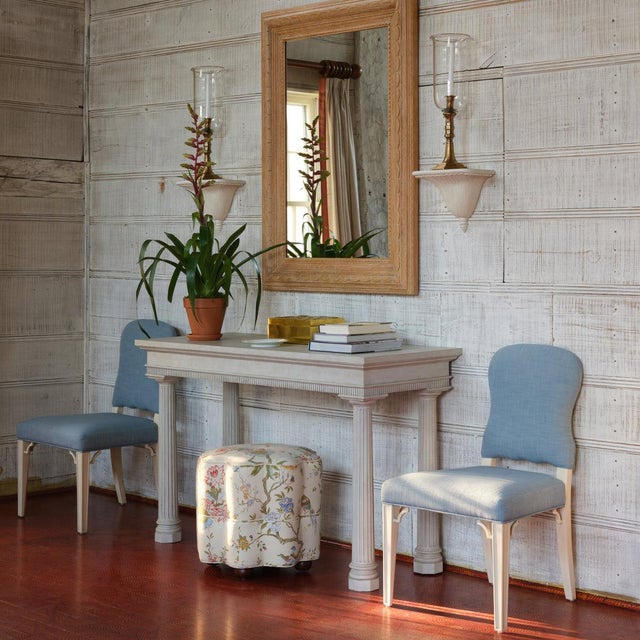 Bunny Williams Home Sienna Dining Chair Alpine White with Aegean Upholstery For Sale In Charlotte - Image 6 of 7