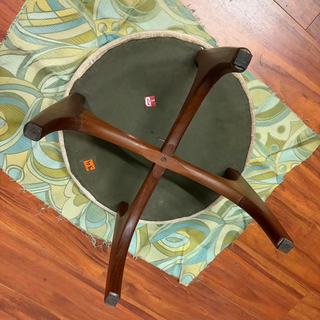 Khaki G-Plan Astro Vintage Stool / Ottoman For Sale - Image 8 of 9