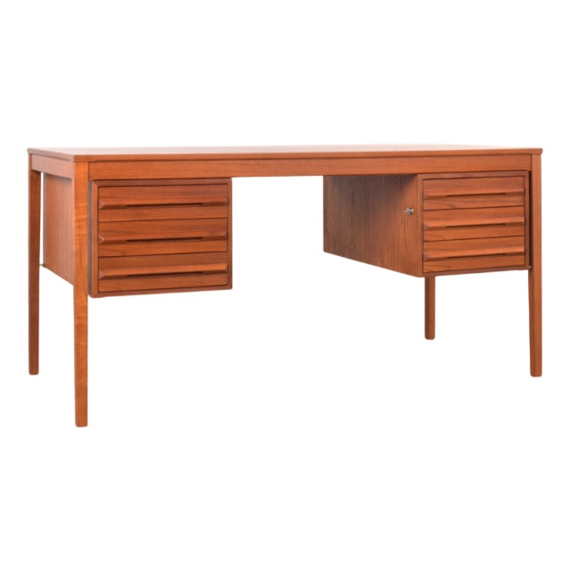 Mid-Century Teak Executive Desk by Torbjørn Afdal for Bruksbo, 1960s For Sale