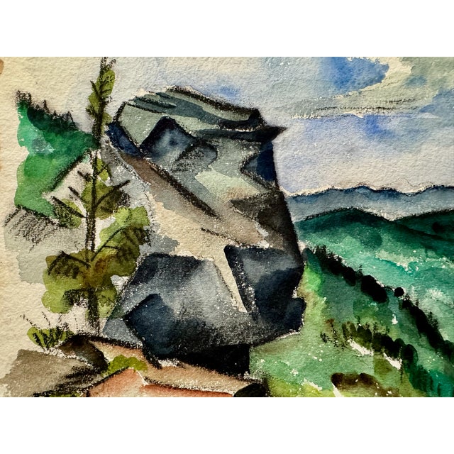 Original watercolor on paper by Henry Emil Salloch, also known as Heinz Emil Salloch, the German-born American artist and...