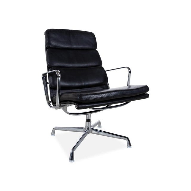 Vitra Ea 222 Leather Armchair Black Manual Function For Sale - Image 14 of 14