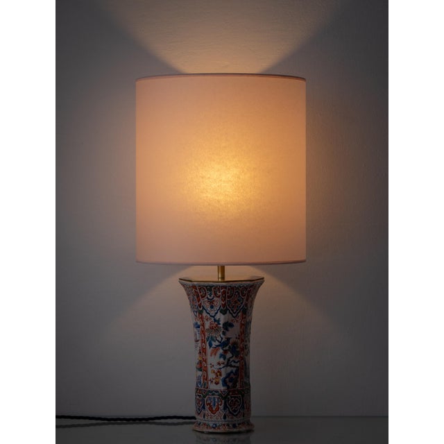 Brown Antique Delft Chinoiserie Faience Table Lamp by Géo Martel, 1890s For Sale - Image 8 of 15