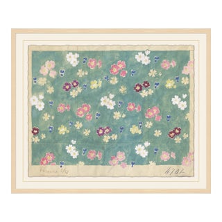 Flower Field Art Print in Maple Frame by Paule Marrot For Sale