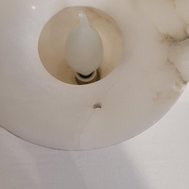 20th Century Art Nouveau Table Lamp in Alabaster, France, 1940s For Sale - Image 18 of 18