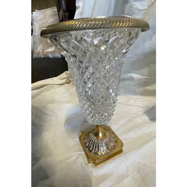 Crystal and Gilded Bronze Vases, 19th Century, Set of 2 For Sale - Image 8 of 13