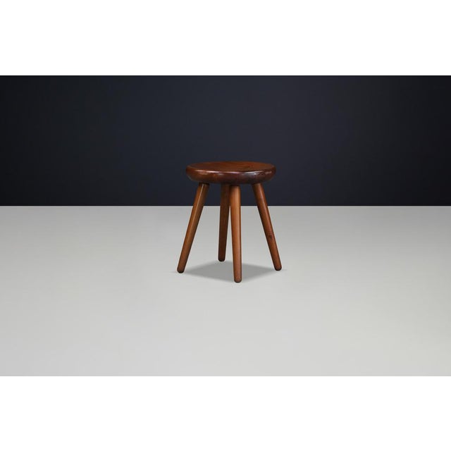 Mid-Century Modern French Beech Stool, 1960s For Sale - Image 6 of 12