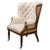 Linen Georgian Barrel Back Linen and Burlap Wingchair For Sale - Image 8 of 8