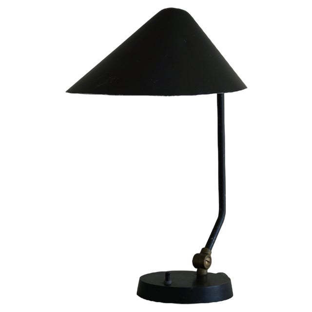 Danish Modern Adjustable Table Lamp in Metal attributed to Louis Poulsen, 1950s For Sale