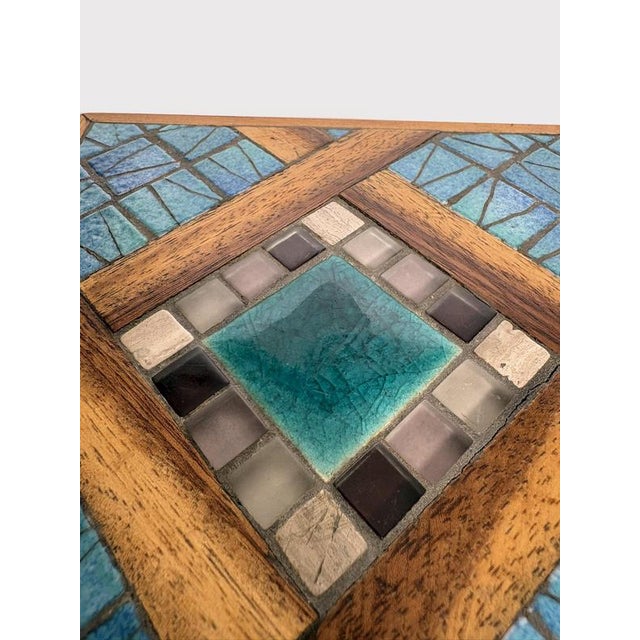 Ceramic and Wooden Trivet, France, 1960s For Sale - Image 9 of 11