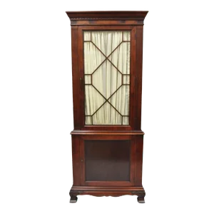 Vintage Georgian Style Mahogany Corner Cabinet China Cabinet With Glass Door