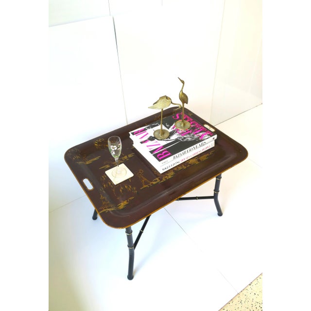 Italian Cocktail Tray Table With Chinoiserie Design For Sale In New York - Image 6 of 13