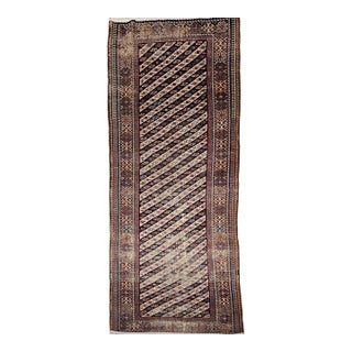 Antique Gendje Kazak Runner, Hand-Knotted Wool Pile, Caucasus, 1800s, 4' x 9' For Sale