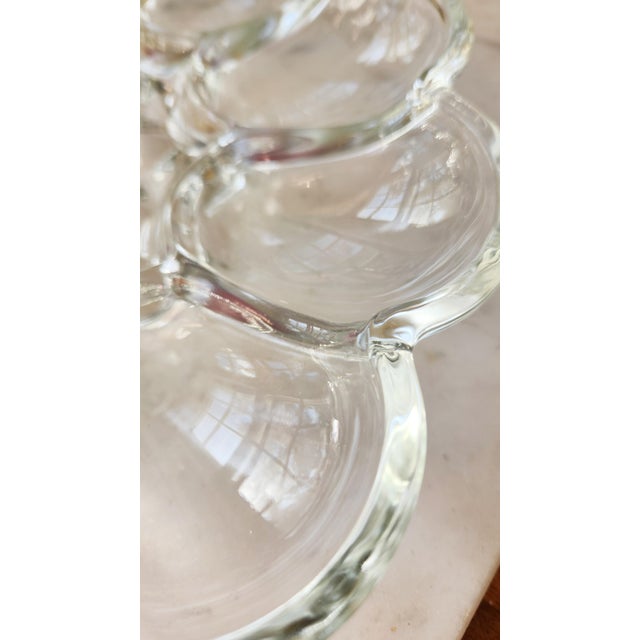 Transparent Vintage Glass Deviled Egg Serving Platter For Sale - Image 8 of 10
