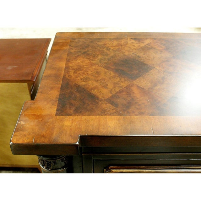 Wood Late 20th Century 11 Drawer Dresser W/Columns - Dark Finish For Sale - Image 7 of 8