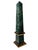 Neoclassical Green Marble & Brass Obelisk, 14.5" High For Sale - Image 4 of 11