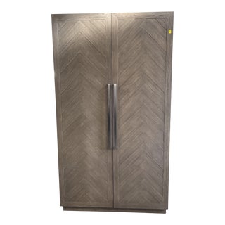 Herringbone Front Armoire Cabinet by Rh For Sale