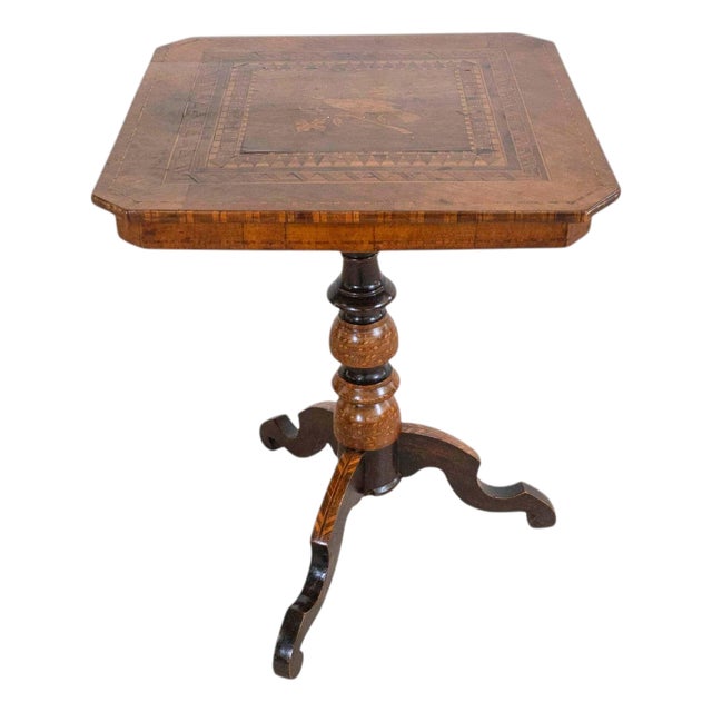 Italian 19th Century Rolo Inlaid Center Table For Sale