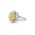 18k White Gold 4.18ct Fire Opal Halo Pear Shape & Round Diamond Cocktail Ring, Size 9.25 For Sale - Image 4 of 8