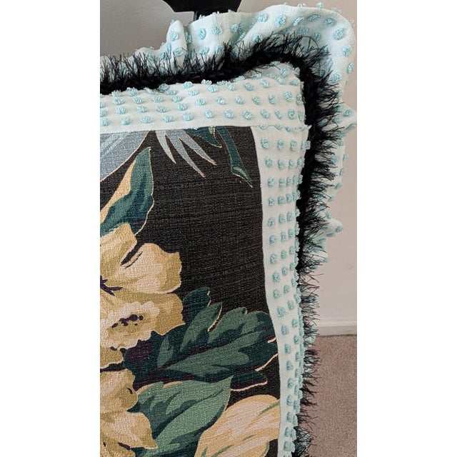 Onyx Pair Custom Designed Euro Shams For Sale - Image 8 of 12