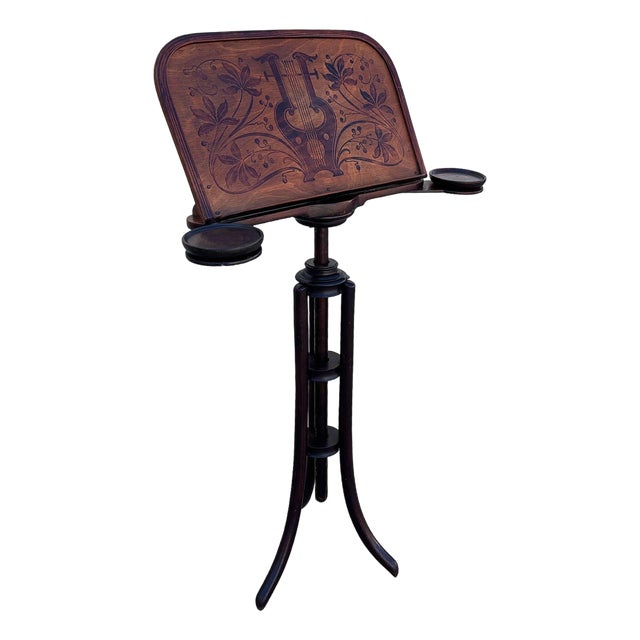 Vienna Secession Bentwood Harp Motif Sheet Music Stand by Thonet No. 11852 For Sale