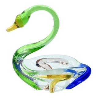 Rhapsody Glass Swan by Frantisek Zemek for Sklana Mstisov, 1960s For Sale