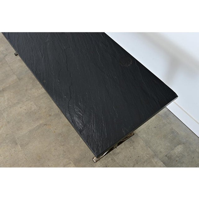 French Circa 1920 Slate and Iron Console Table For Sale - Image 11 of 16