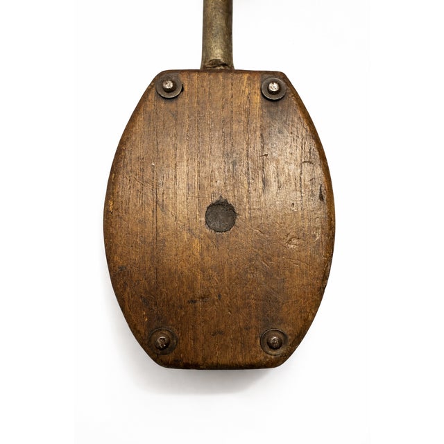 1930s Industrial Ash and Iron Double Pulley Block Maritime Sculpture, 1930s For Sale - Image 5 of 8