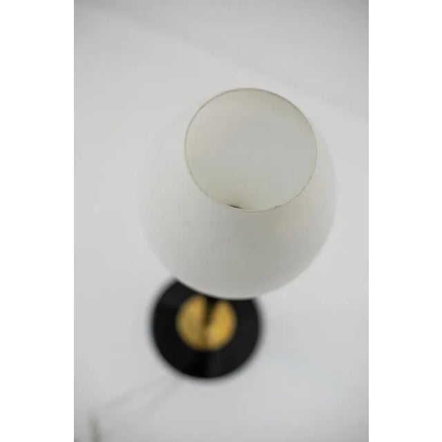 Large Italian Opal Glass and Wood and Brass Table Lamp For Sale - Image 4 of 18