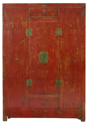Antique Qinghai Red Lacquer Cabinet