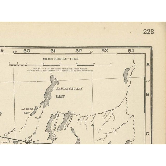 Paper Antique Map of Northern Michigan and Lake Superior Copper Country, 1899 For Sale - Image 7 of 12
