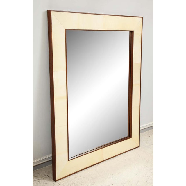 Bespoke Parchment mirror with mahogany frame.