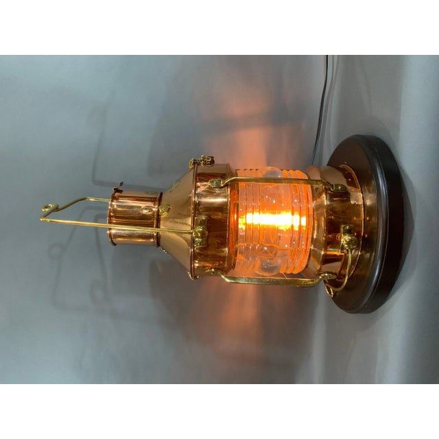 Copper Ship’s Anchor Lantern by British Maker For Sale - Image 12 of 12