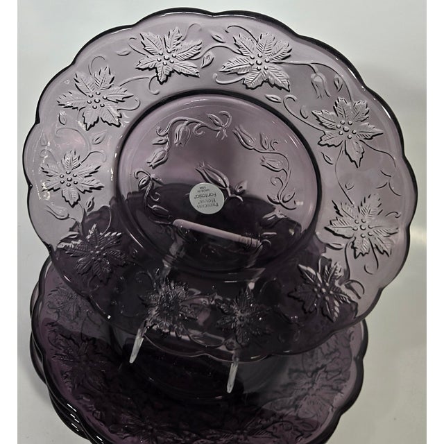 Amethyst Poinsettia Dessert/ Salad Plates- Set of Four For Sale - Image 9 of 11