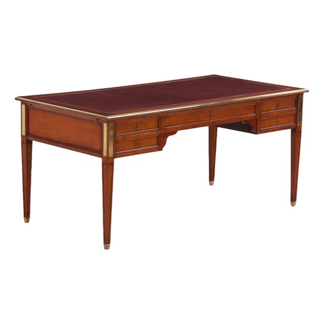 Leather Top Mahogany Writing Desk in French Louix XV Style, C. 1940 For Sale