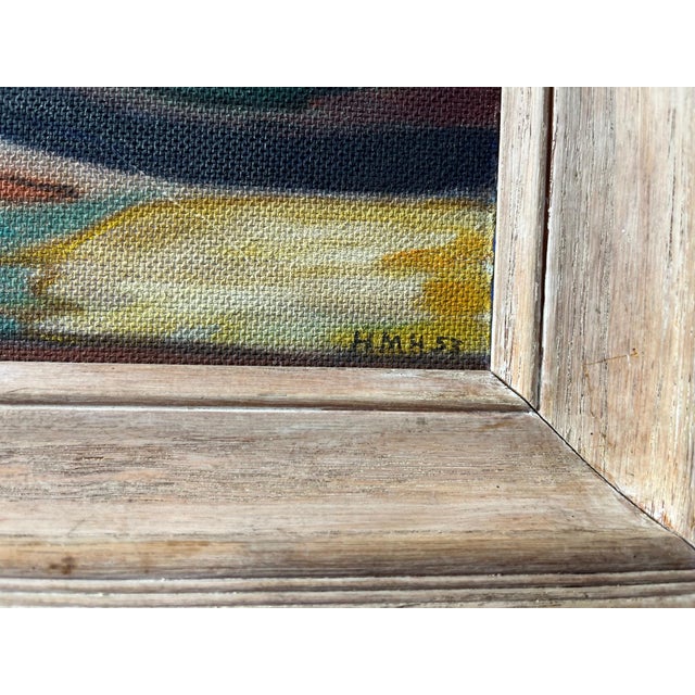 1950s 1950s Mid-Century Modern Abstract Oil Painting For Sale - Image 5 of 10