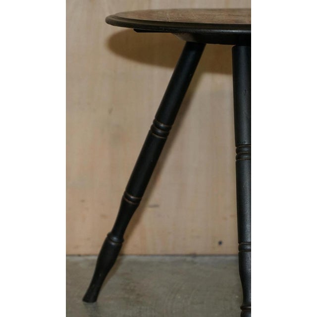 1900 - 1909 Antique Handmade Peacock Decorated Side Table, 1900s For Sale - Image 5 of 18