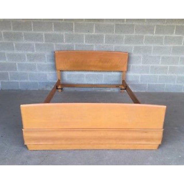 1950s Vintage Heywood Wakefield Sculptura Mid Century Modern Queen Size Bed