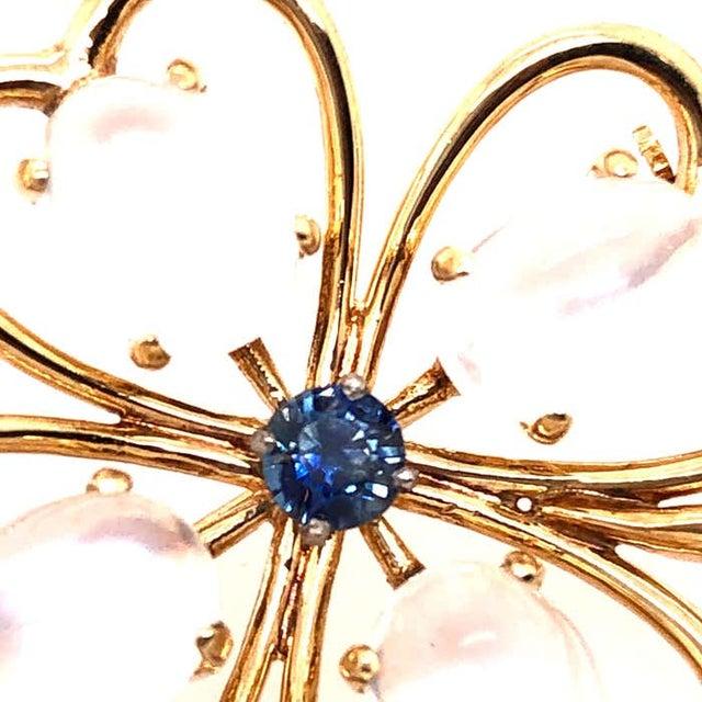 Metal 14 Karat Yellow Gold Four Leaf Clover Brooch For Sale - Image 7 of 8