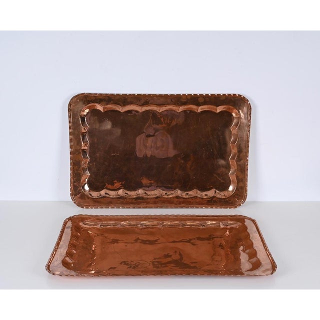 Large Mid-Century Rectangular Serving Tray in Copper, 1960s For Sale - Image 6 of 16