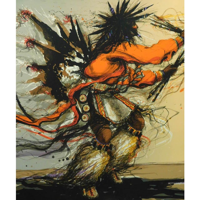 "Fancy Dancer St 1 " Original Limited Edition Lithograph by Larry Fodor Hand signed, numbered & titled by the artist Paper...