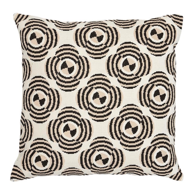 Schumacher x Johnson Hartig Le Moderne Cut Velvet Pillow 20" x 20" in Neutral For Sale