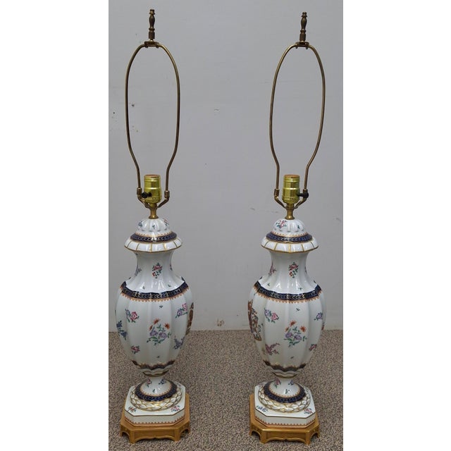 1970s Procelaine De Paris Bicentennial Painted Lamps - a Pair For Sale - Image 9 of 16